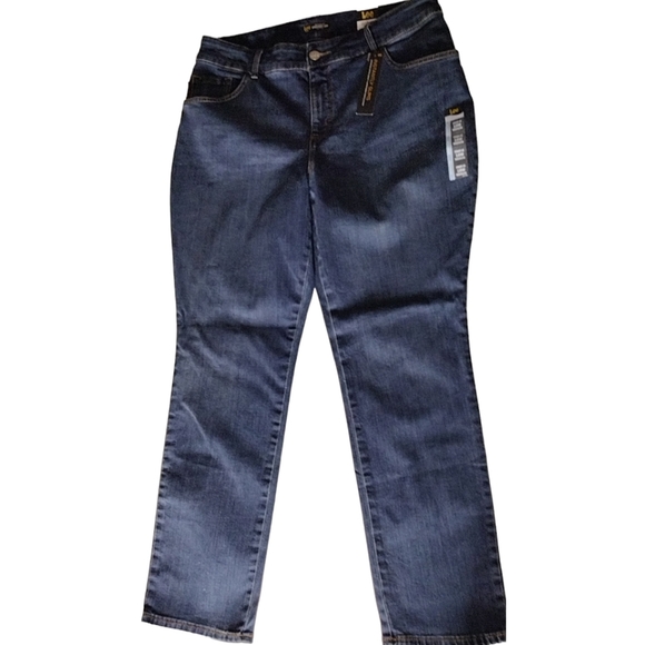 Lee Instantly Slimming Relaxed Fit High Rise Straight Leg Jean Ellis sz 16 med - Picture 3 of 3